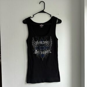 Y2K Harley Davidson Tank Top with Rhinestone details